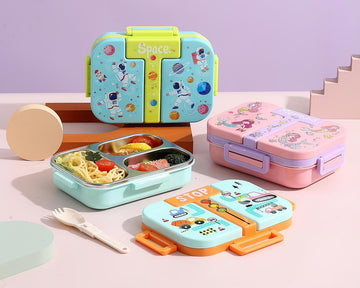 SpaceMate 3-Compartment Kids Bento Lunch Box
