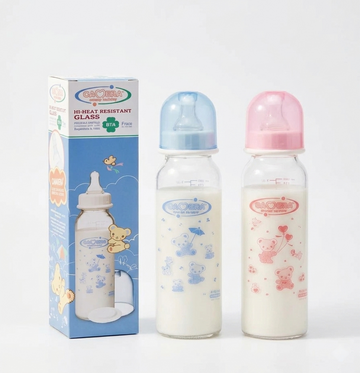 Camera Baby Borosilicate Glass Feeding Bottle (BPA FREE) - 240ml