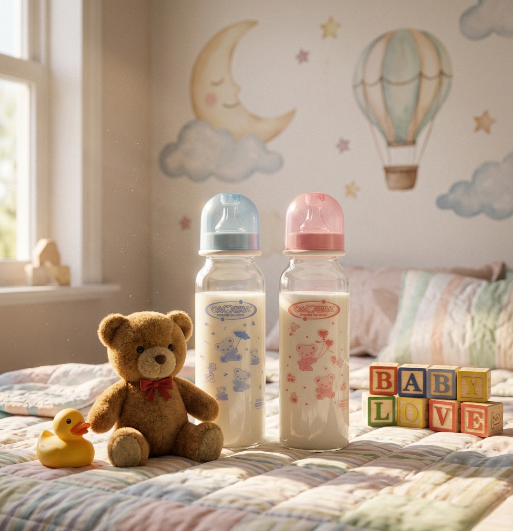 Camera Baby Borosilicate Glass Feeding Bottle (BPA FREE) - 240ml