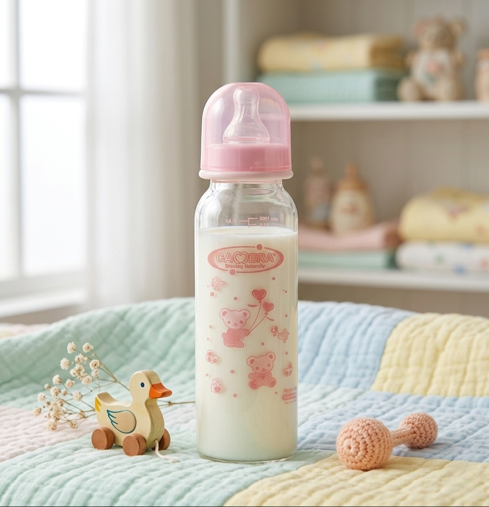 Camera Baby Borosilicate Glass Feeding Bottle (BPA FREE) - 240ml