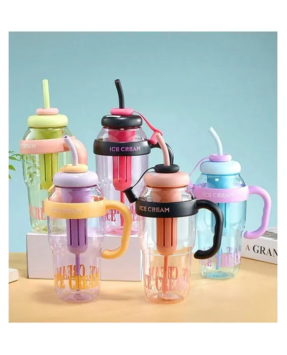 FrostSip Ice Cream Tumbler Sipper – 1000ML (MULTICOLOR)