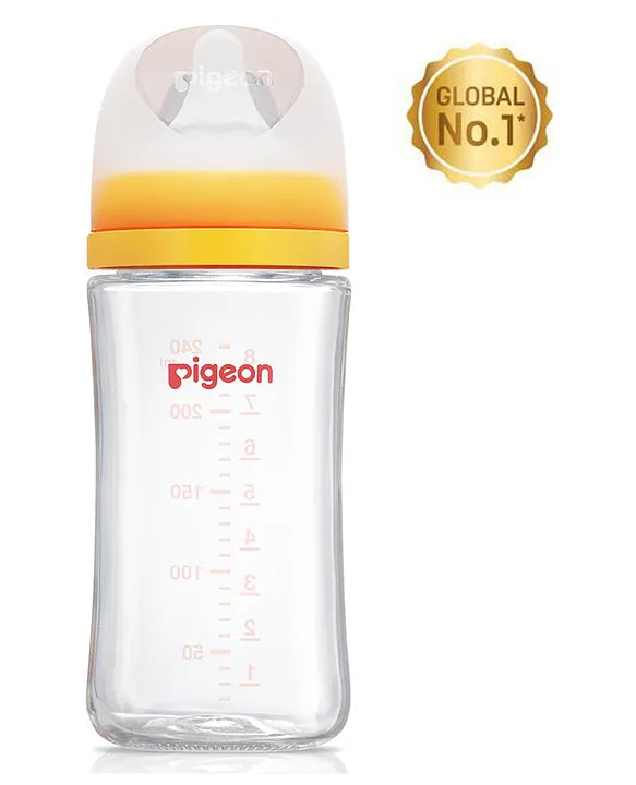 Pigeon SoftLatch Glass Nursing Bottle With Nipple - 240 ml