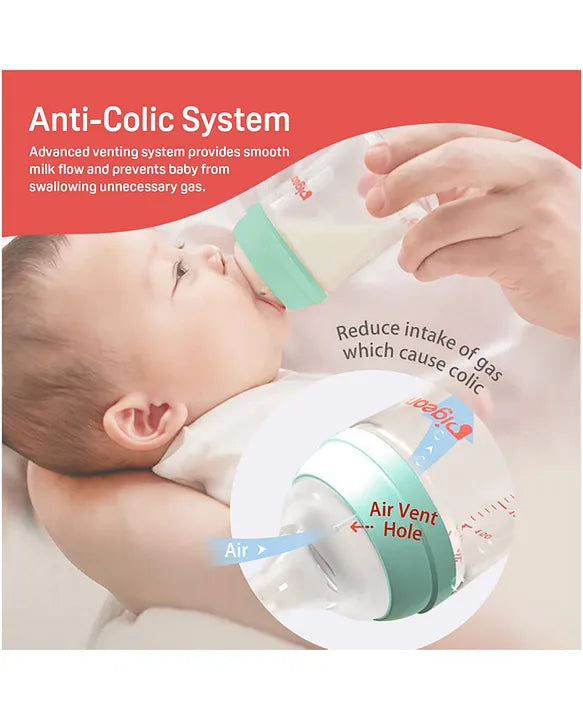 Pigeon SoftLatch Glass Nursing Bottle With Nipple - 160 ml