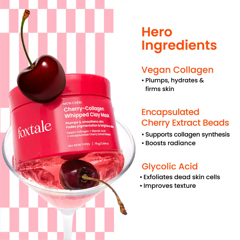 Foxtale Cherry-Collagen Clay Mask – 75g
