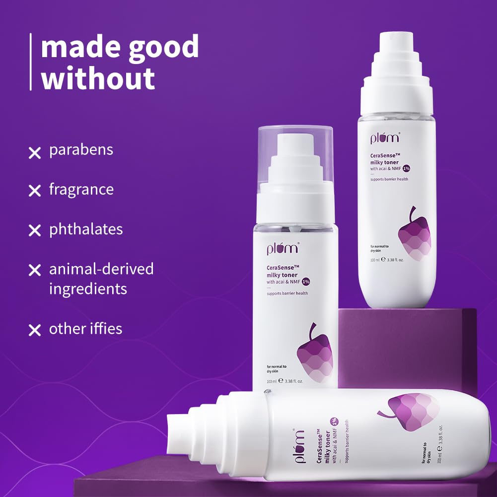 Plum Cerasense Milky Toner with Ceramides & Peptides For Barrier Repair| 100ml