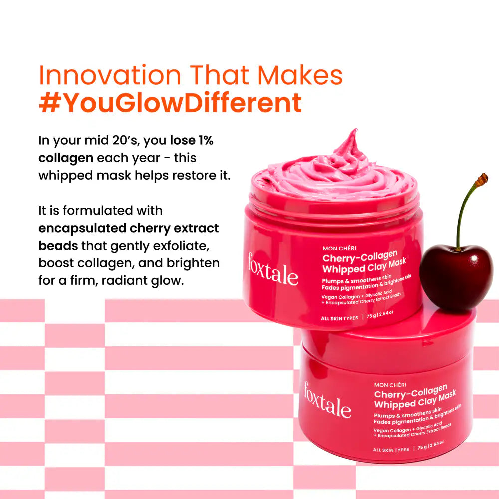 Foxtale Cherry-Collagen Clay Mask – 75g