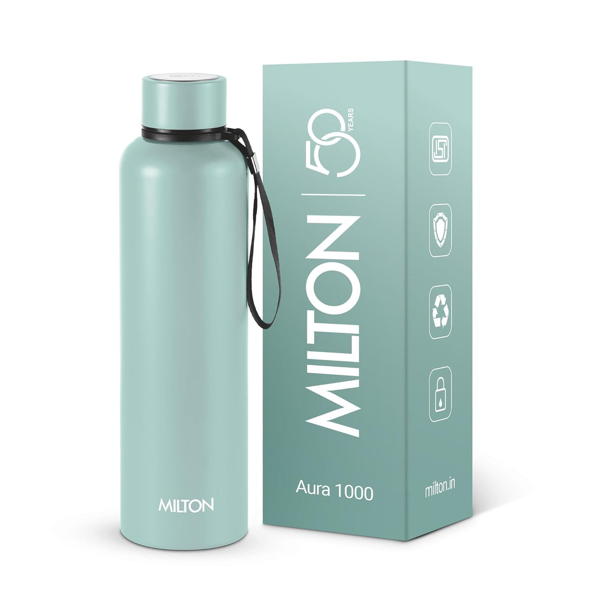 Milton Aura 1000 Thermosteel Water Bottle – 1 Litre | Hot & Cold