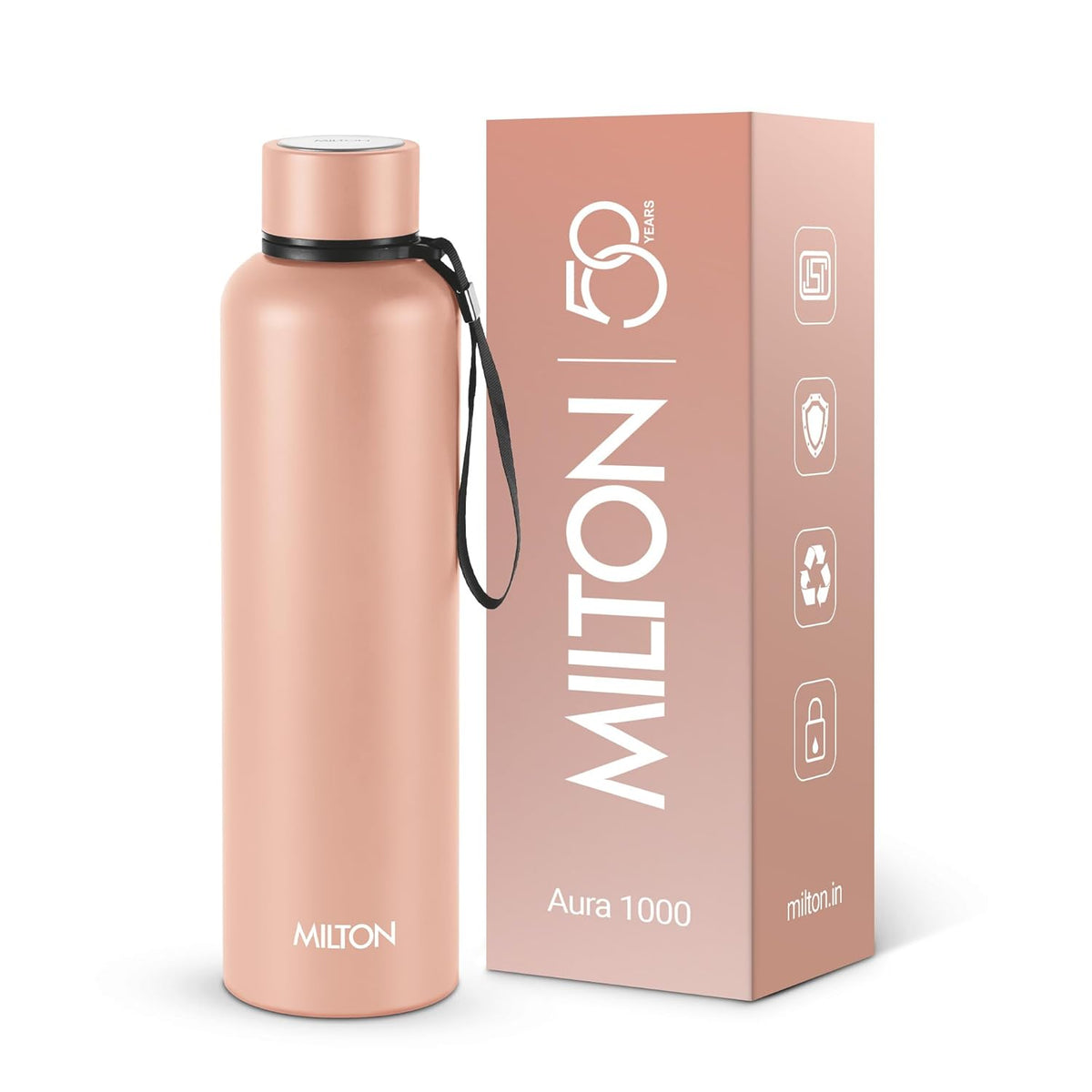 Milton Aura 1000 Thermosteel Water Bottle – 1 Litre | Hot & Cold