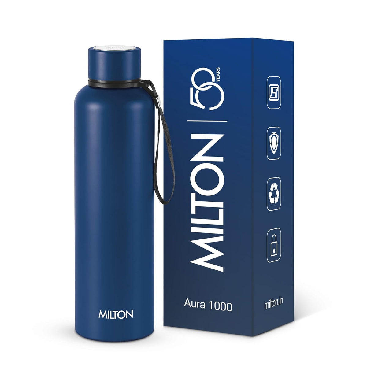 Milton Aura 1000 Thermosteel Water Bottle – 1 Litre | Hot & Cold