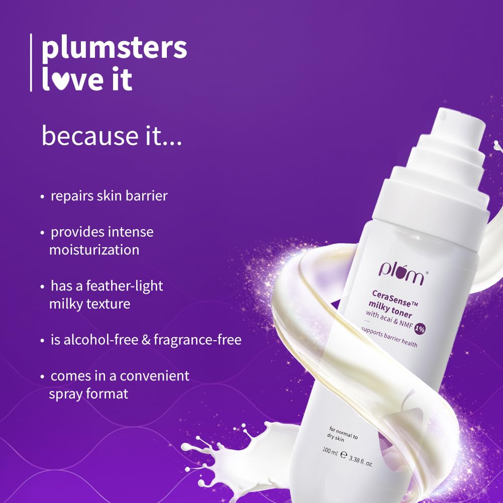 Plum Cerasense Milky Toner with Ceramides & Peptides For Barrier Repair| 100ml