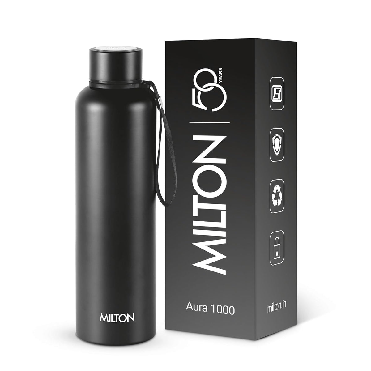 Milton Aura 1000 Thermosteel Water Bottle – 1 Litre | Hot & Cold
