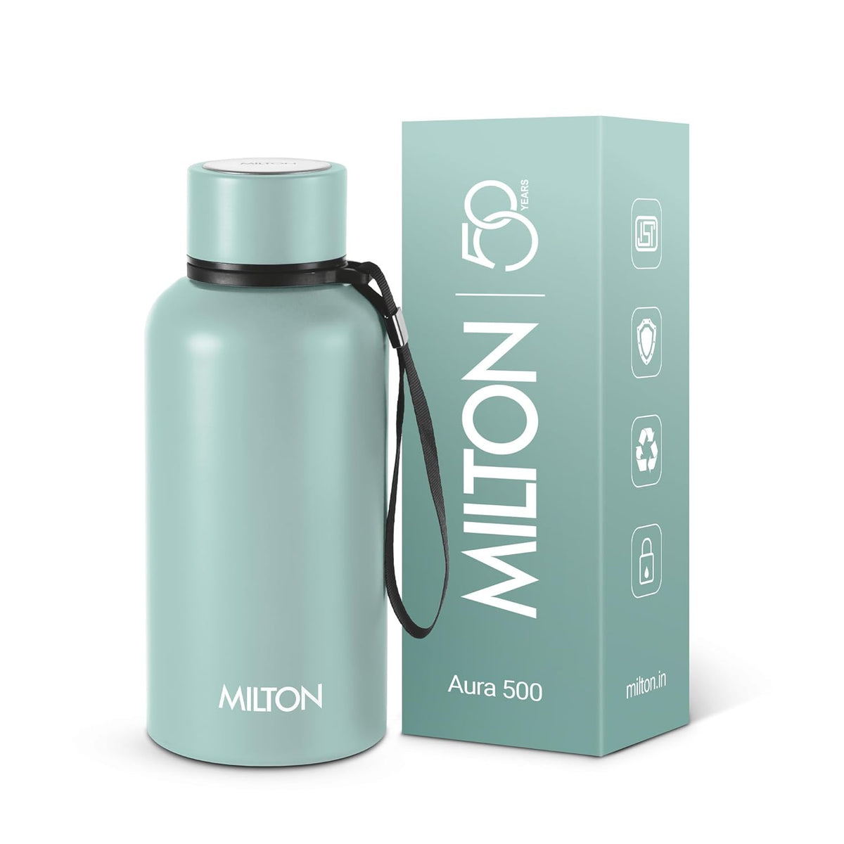 Milton Aura 500 Thermosteel Water Bottle – 500 ML | 24 Hours Hot & Cold