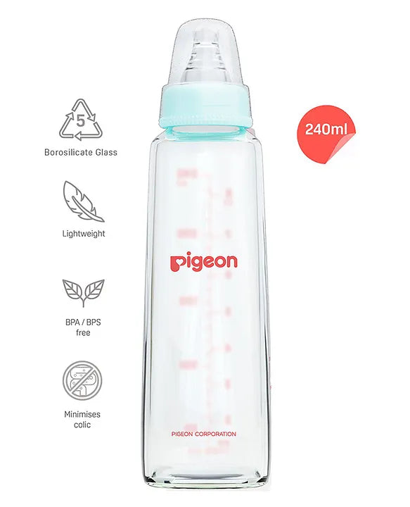 Pigeon Anti Colic Glass Feeding Bottle Pink - 240 ml