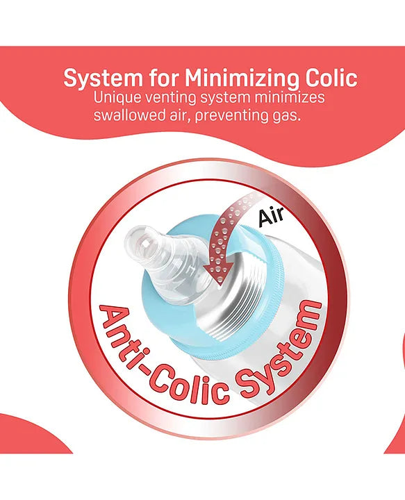 Pigeon Anti Colic Glass Feeding Bottle Pink - 240 ml