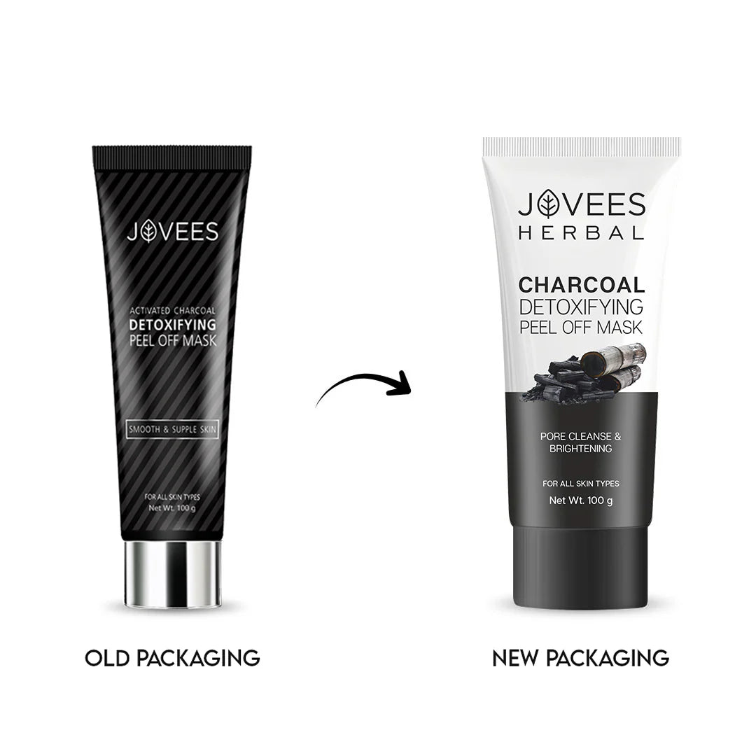 Jovees Herbal Activated Charcoal Detoxifying Peel Off Mask | Clarifies | Leaves The Skin Clear | Sucks Out Impurities | Removes Dead Skin Cells