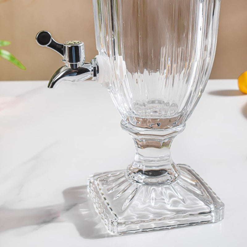 Art Deco Crystal Glass Water Dispenser – 1.8L Elegant Beverage Jar (ADX5301-6)