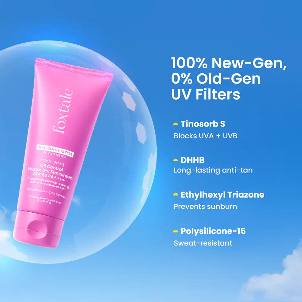 Foxtale Cool Shade Oil Control Water Gel Sunscreen SPF 50 PA++++
