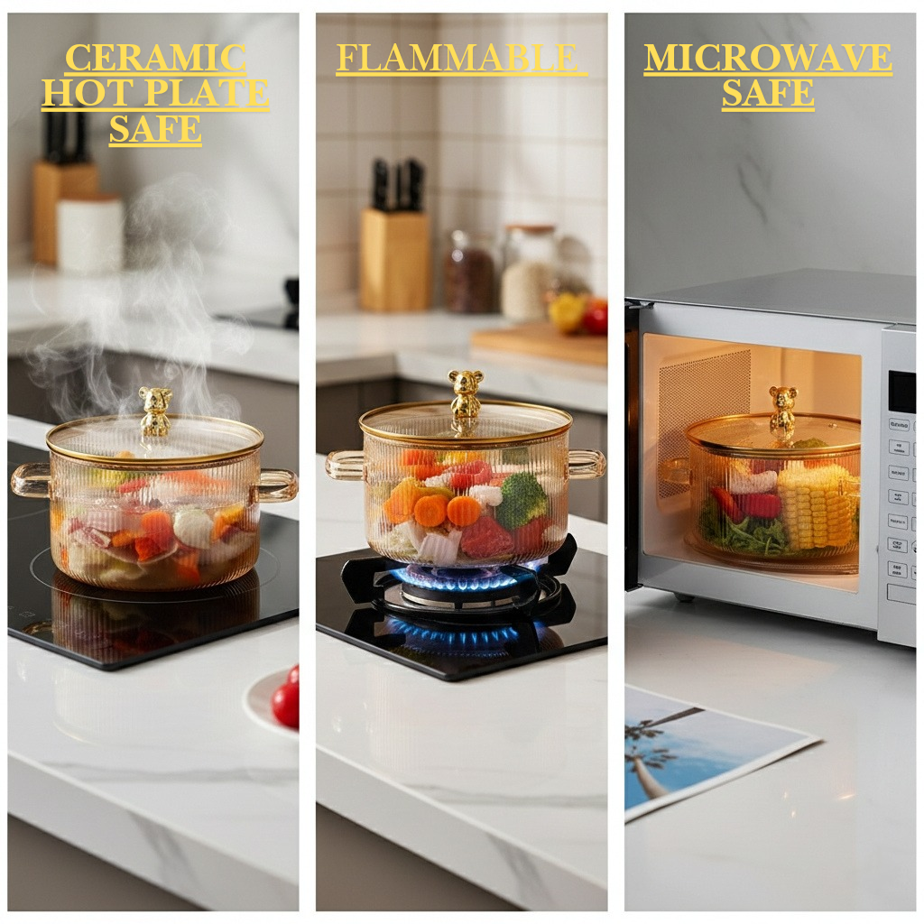 Gold Bear Fire-Safe Glass Casserole