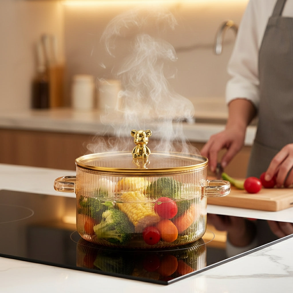 Gold Bear Fire-Safe Glass Casserole