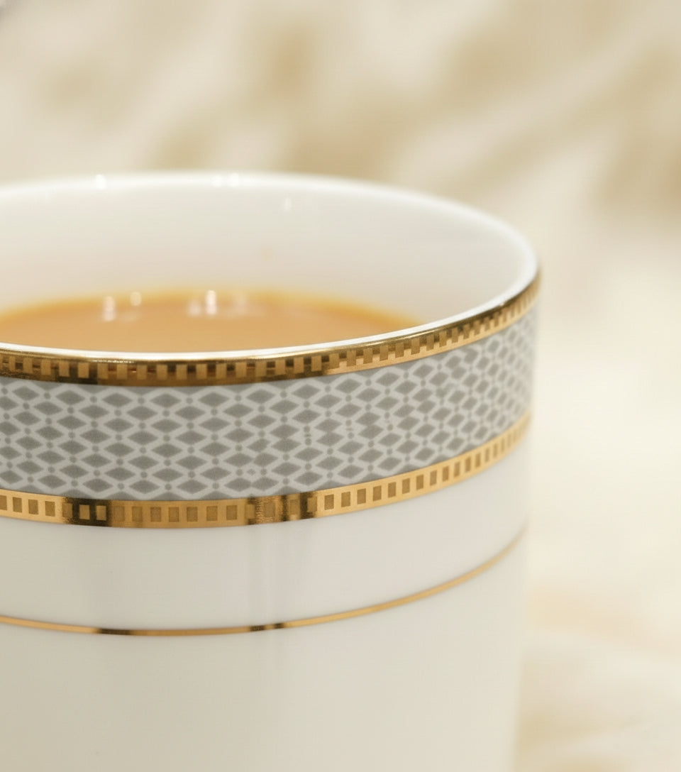 Premium Engraved Porcelain Cup Set of 6 – Luxury Tea & Coffee Cups (ADX8619-1)