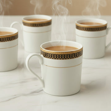 Modern Porcelain Coffee Mug Set of 6 – Premium Designer Tea Cup (ADX8519-2)