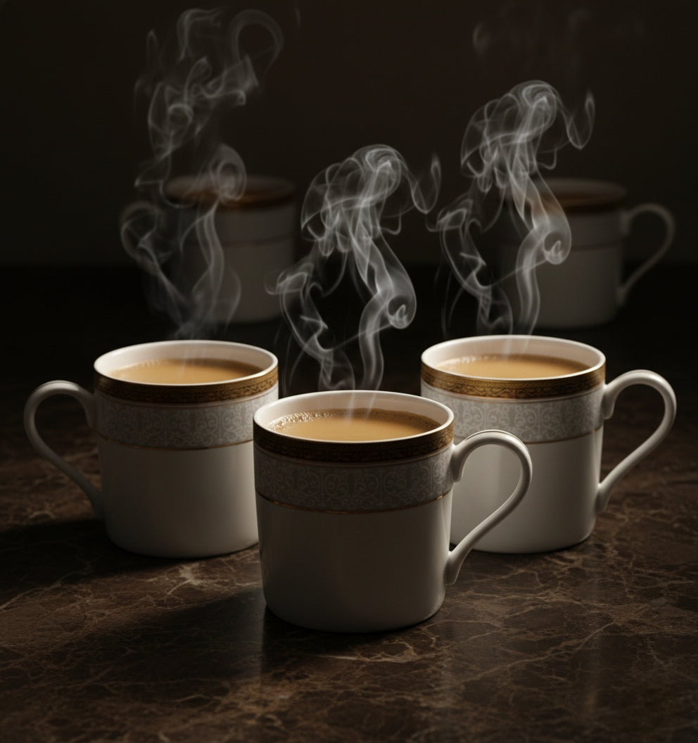 Classic White Porcelain Cup Set of 6 – Premium Tea & Coffee Cups (ADX8519-4)