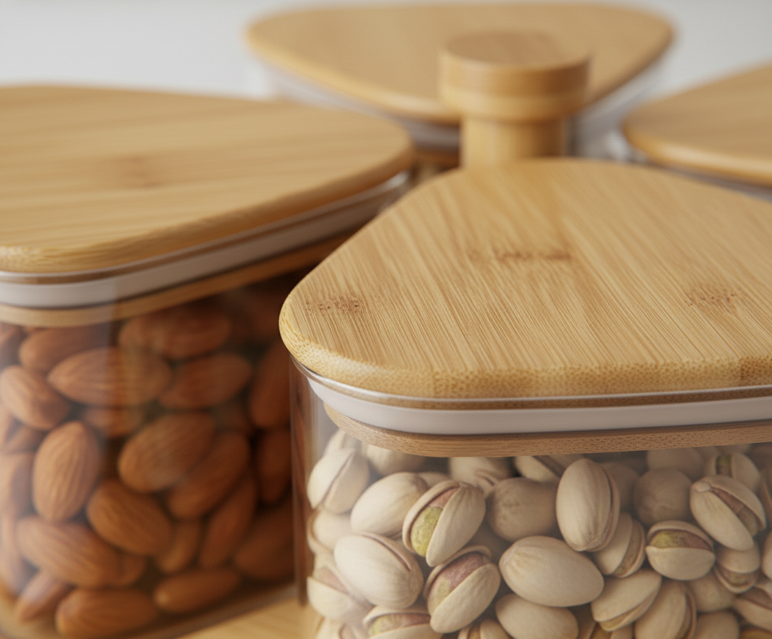 360° Rotating Dry Fruit Tray – 410ml Borosilicate Containers (ADX8803)