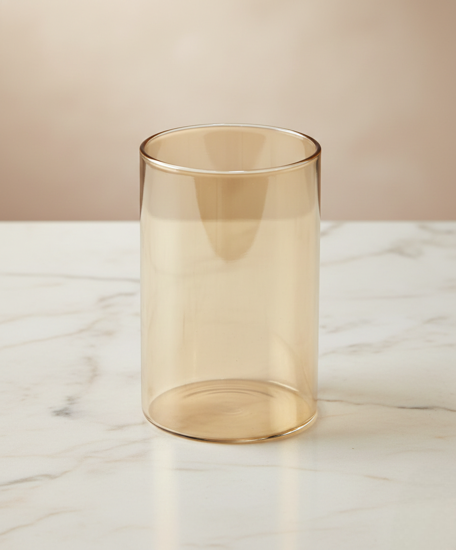 Amber Glow Borosilicate Glass Tumbler 270ml – Heat-Resistant Premium Drinkware (6PCS)(ADX300-131HA)