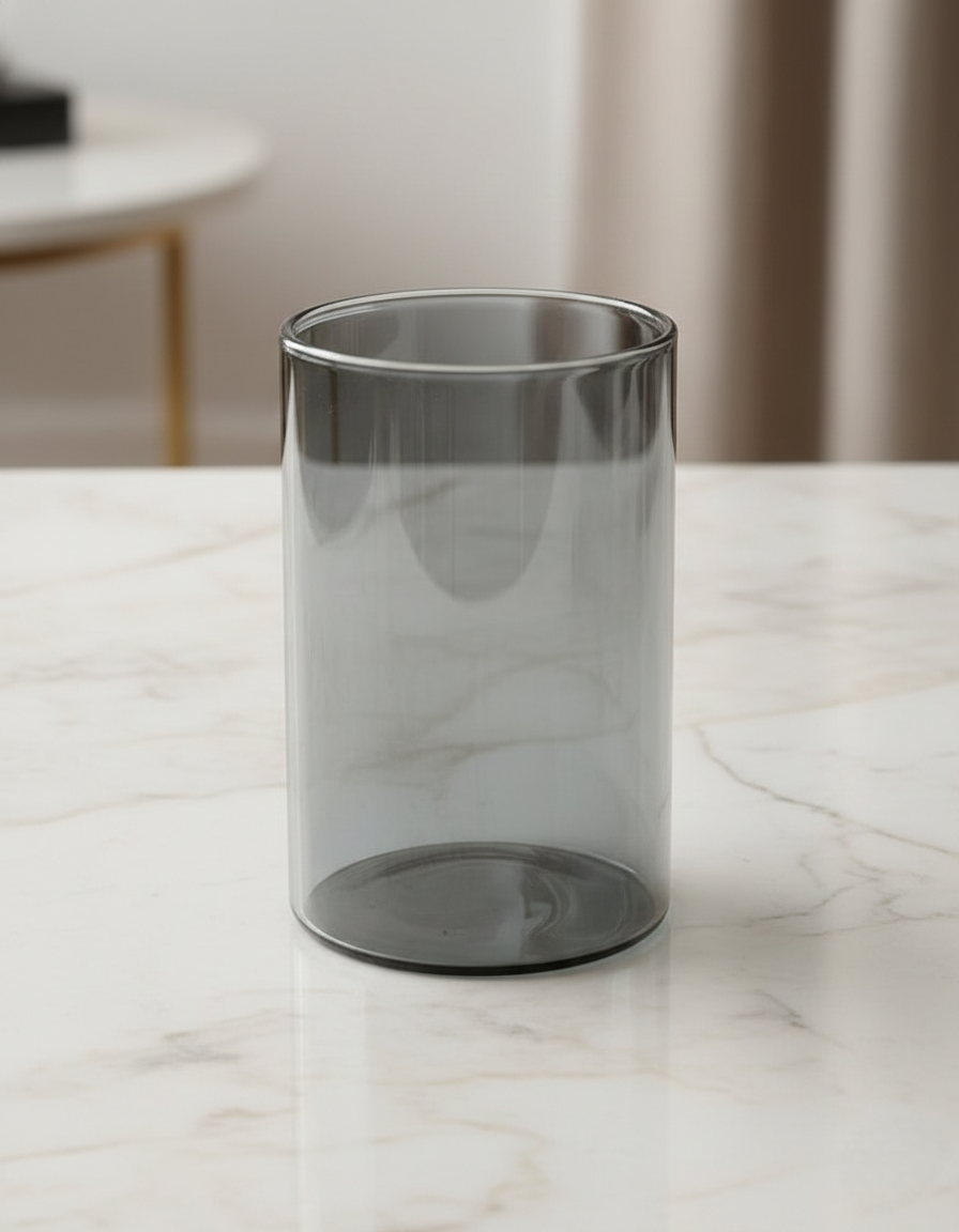 Smoke Grey Borosilicate Glass Tumbler 270ml – Heat-Resistant Premium Drinkware (6PCS) (300-131HS)