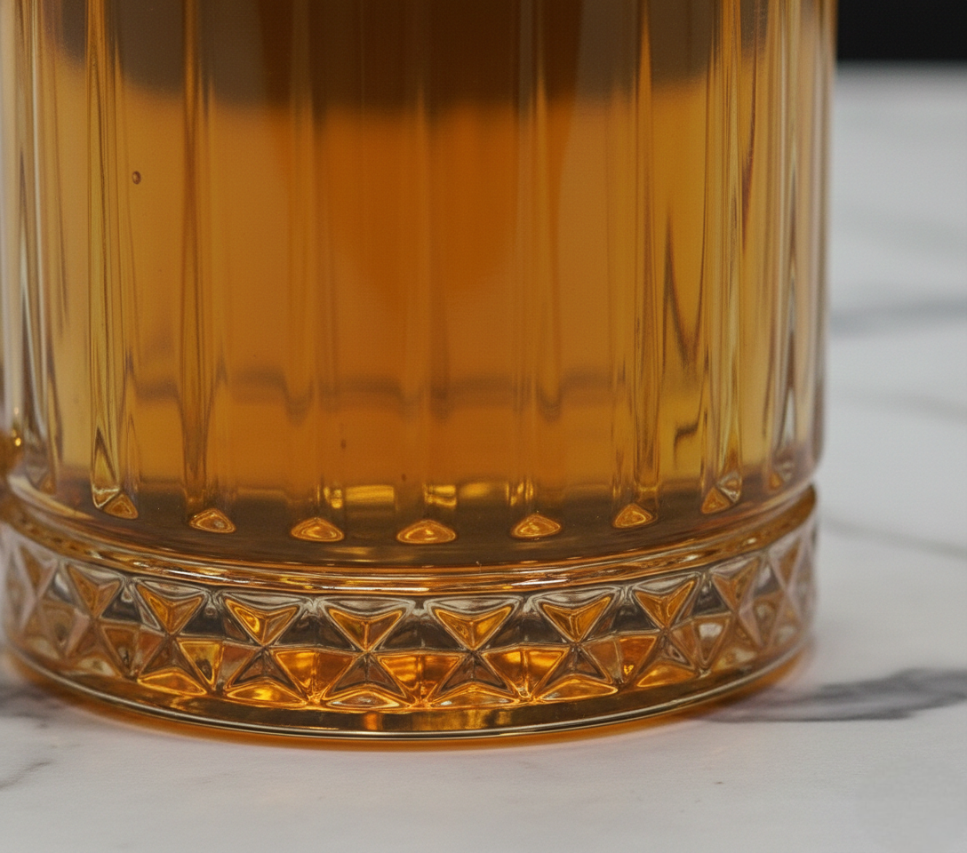 Amber Royale – Luxury Textured Glass Tea Mugs Set (6 Pcs)(180ML)(ZB383-3HA)