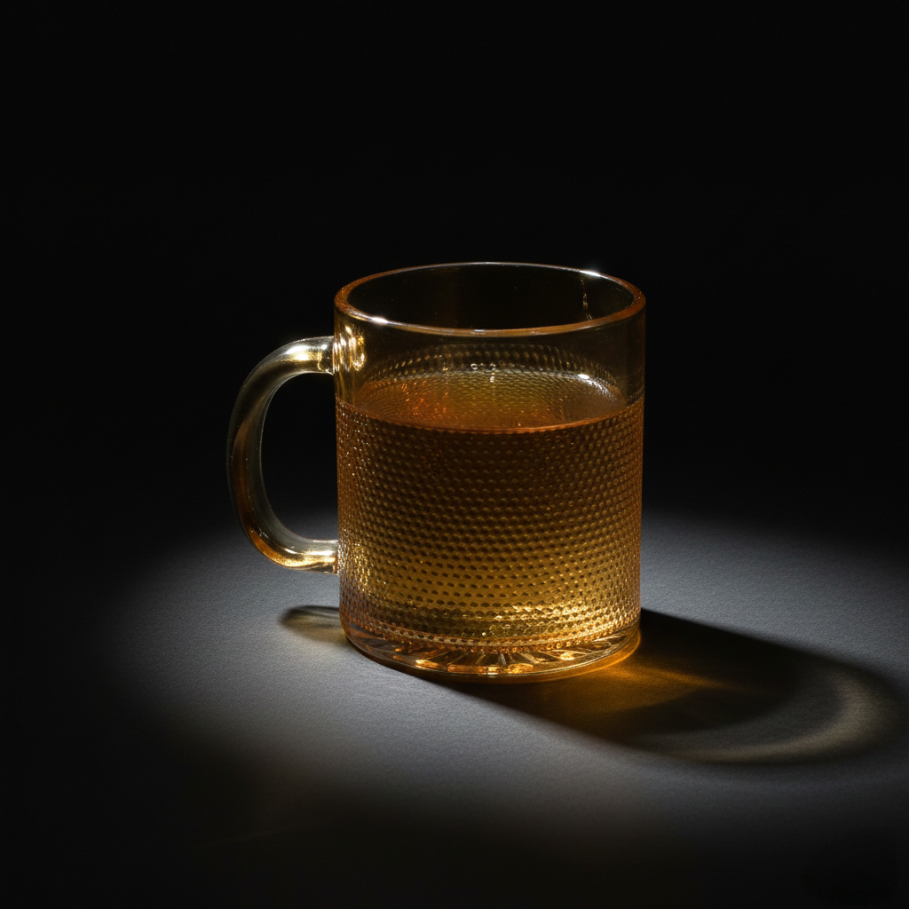 Amber Textured Premium Glass Tea Mug Set of 6 – Elegant Heat Resistant Drinkware (180ML)(ZB383HA)