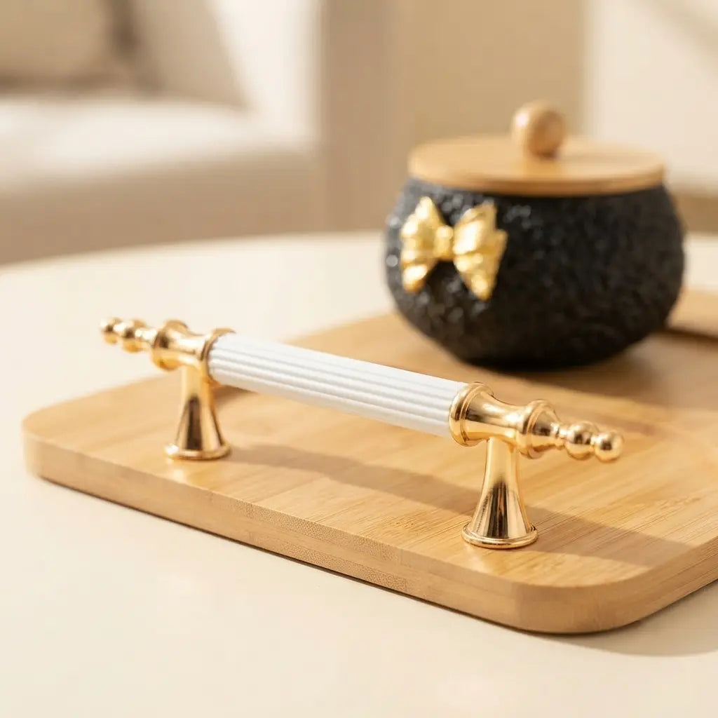 Bow Belle 4 Jar Dry Fruit Serving Set with Bamboo Lids & Wooden Tray