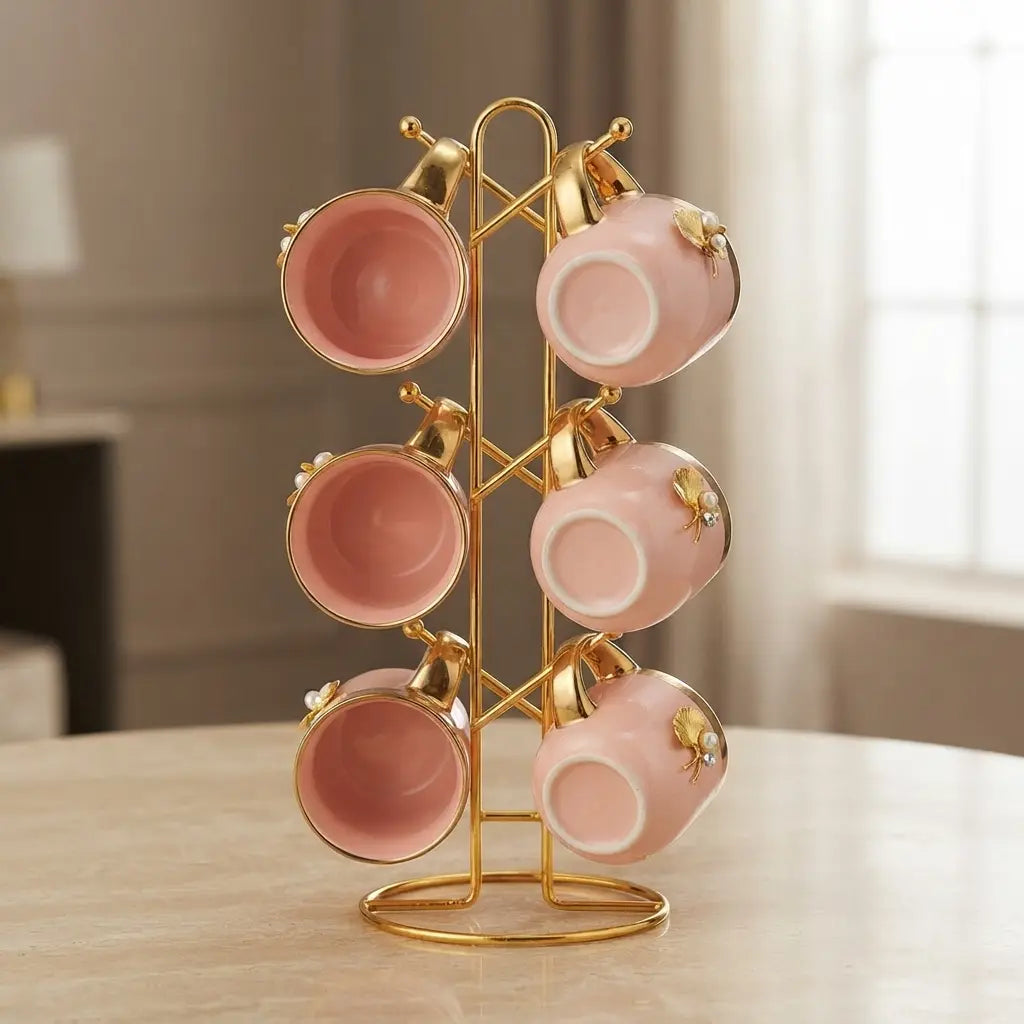 Pearl Bloom – 6 Cup Stand Set
