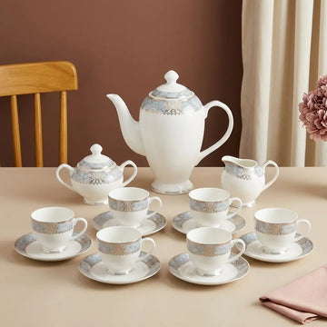 Premium 17 Pcs Bone China Tea Set with Teapot