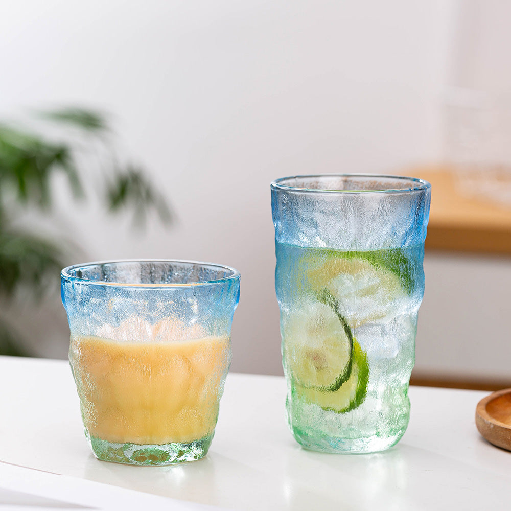 extured Gradient Glass Tumbler 260ml – Premium Designer Drinking Glass (6PCS) (KB047-1)