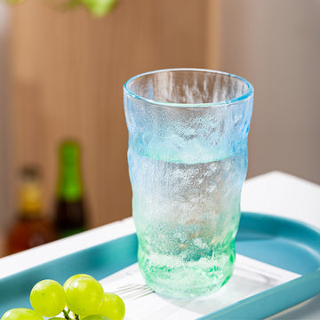Textured Gradient Glass Tumbler 305ml – Premium Designer Drinking Glass (6PCS) (KB04-2B)