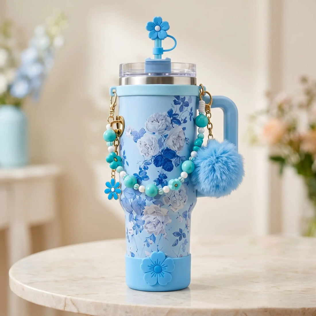 Petal Pop Stanley-Style 1200 ml Charm Tumbler with Accessories