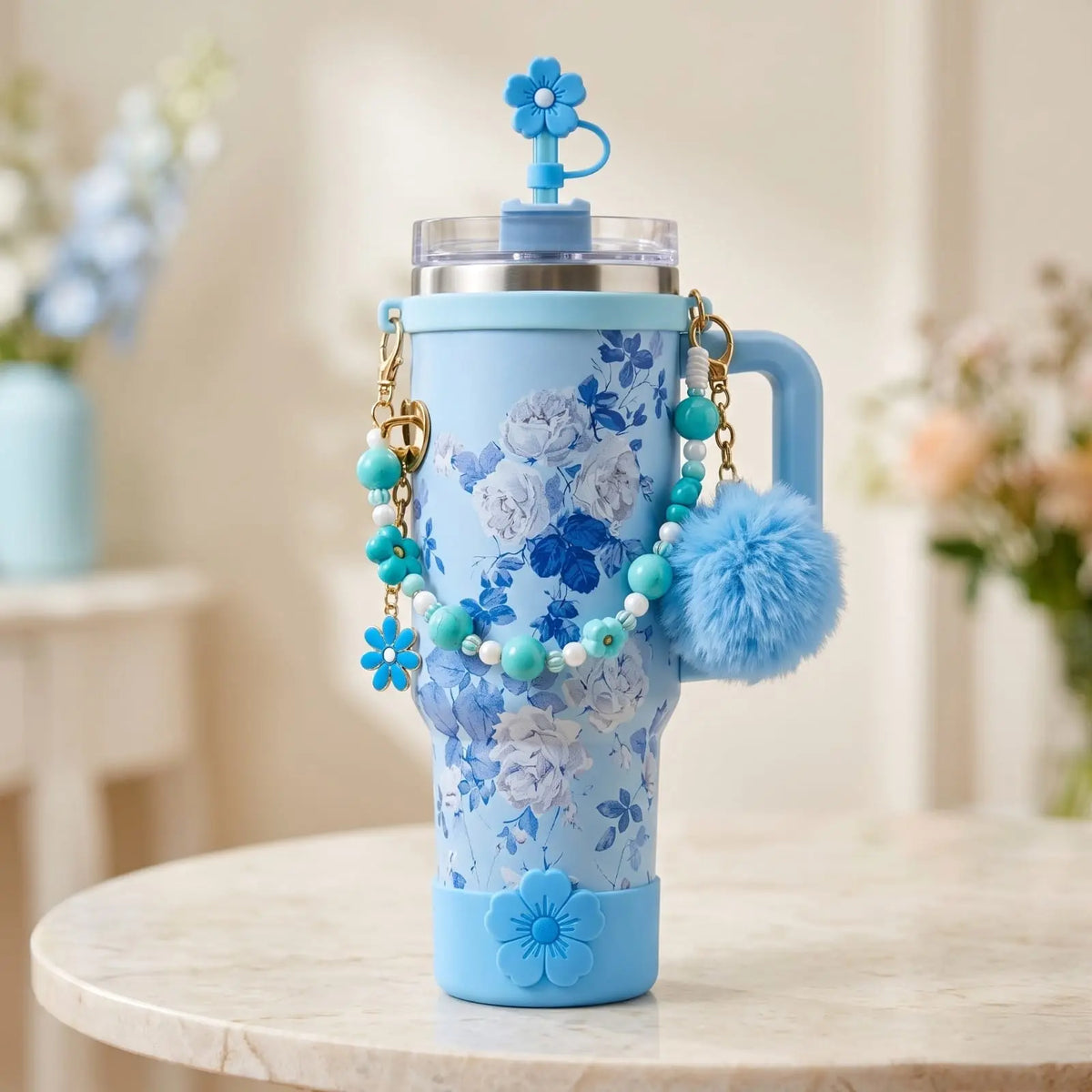 Petal Pop Stanley-Style 1200 ml Charm Tumbler with Accessories
