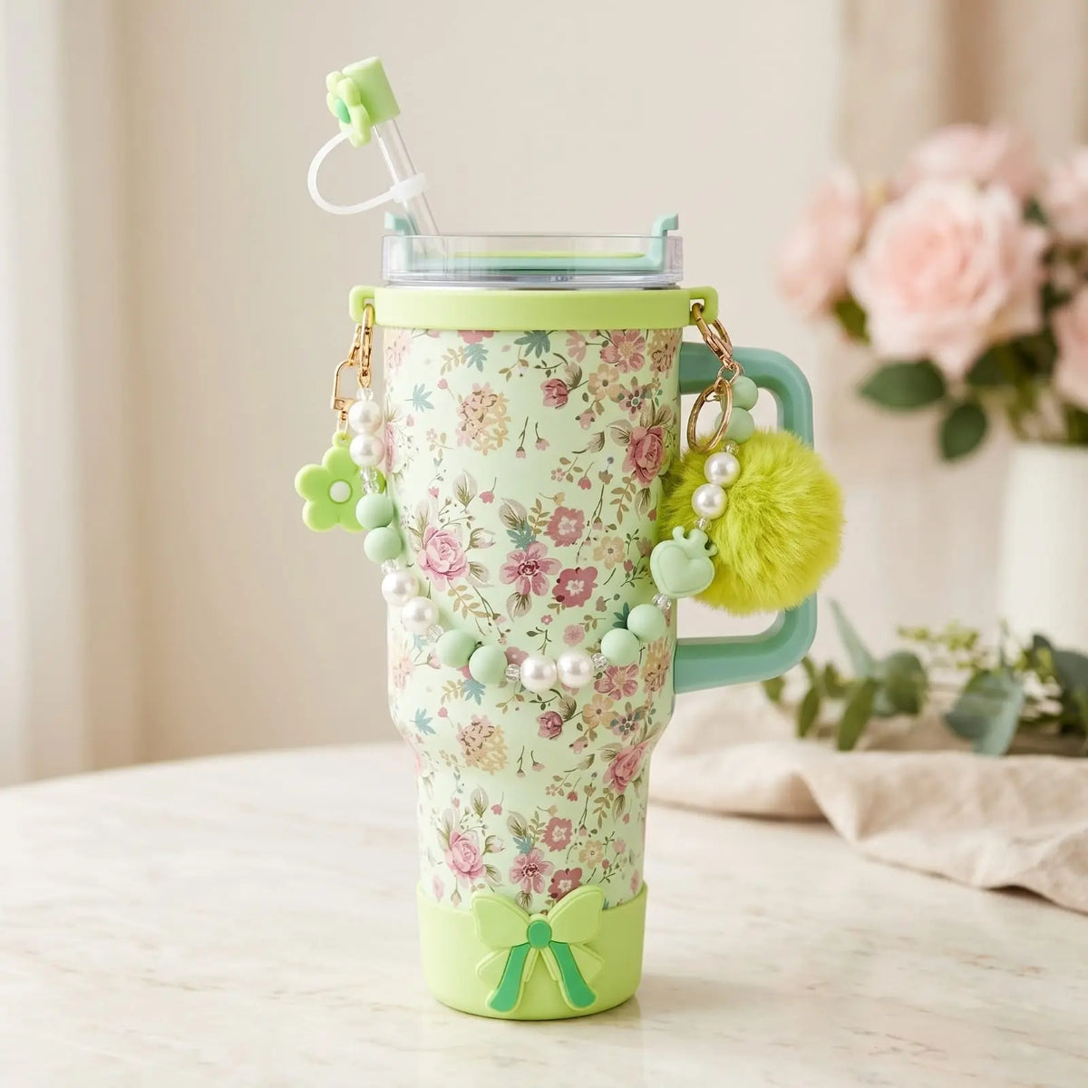 Petal Pop Stanley-Style 1200 ml Charm Tumbler with Accessories