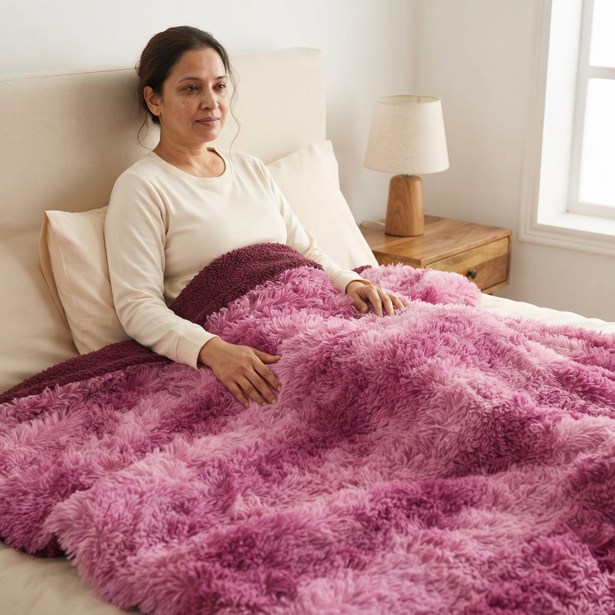 Long Fur Sherpa Winter Quilt – Plush Furry Bed Quilt