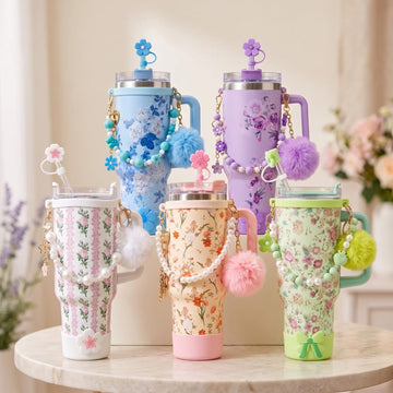 Petal Pop Stanley-Style 1200 ml Charm Tumbler with Accessories