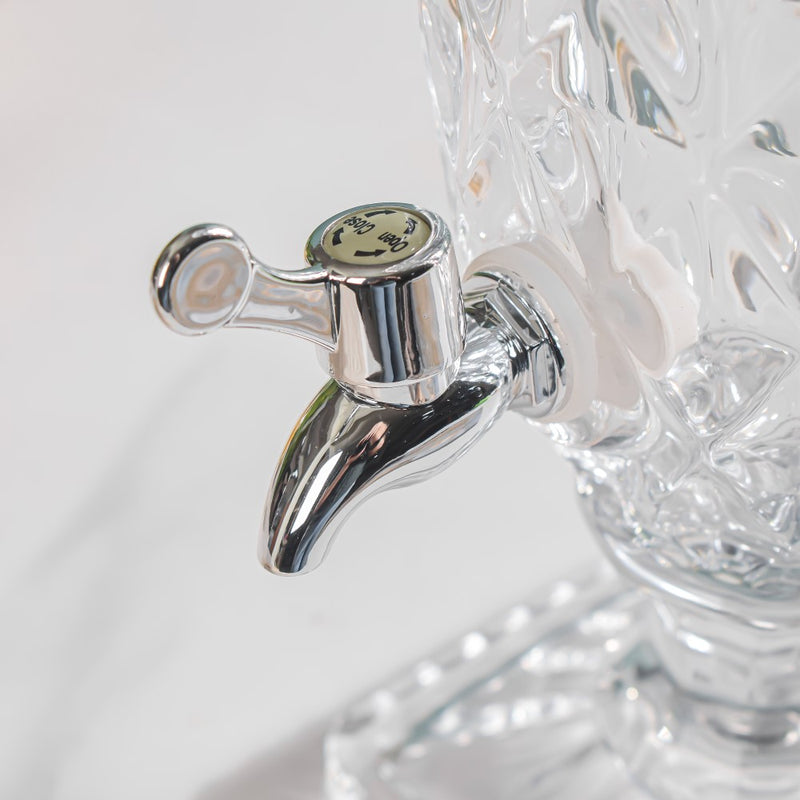 Vintage Cut-Glass Beverage Dispenser – 1.8L Crystal Diamond Tap (ADX5301-3)