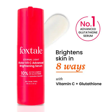 Foxtale 10% Glutathione + Vitamin C Brightening Face Serum| Sensitive Skin Safe 30 ml