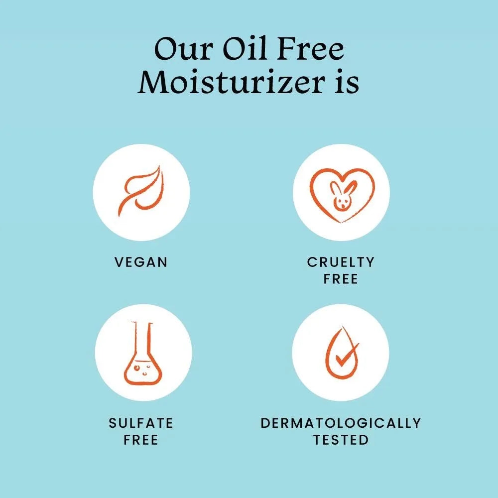 Foxtale Oil Free Moisturizer with Marine Algae Extract, Hyaluronic Acid, Niacinamide and Betaine, Lightweight & Non- sticky, For Oily & Acne-Prone Skin, Men & Women, 100 gm