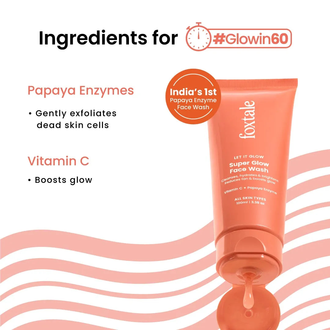 Foxtale Super Glow Face Wash, reduces tan, Boosts Glow - 100 ml