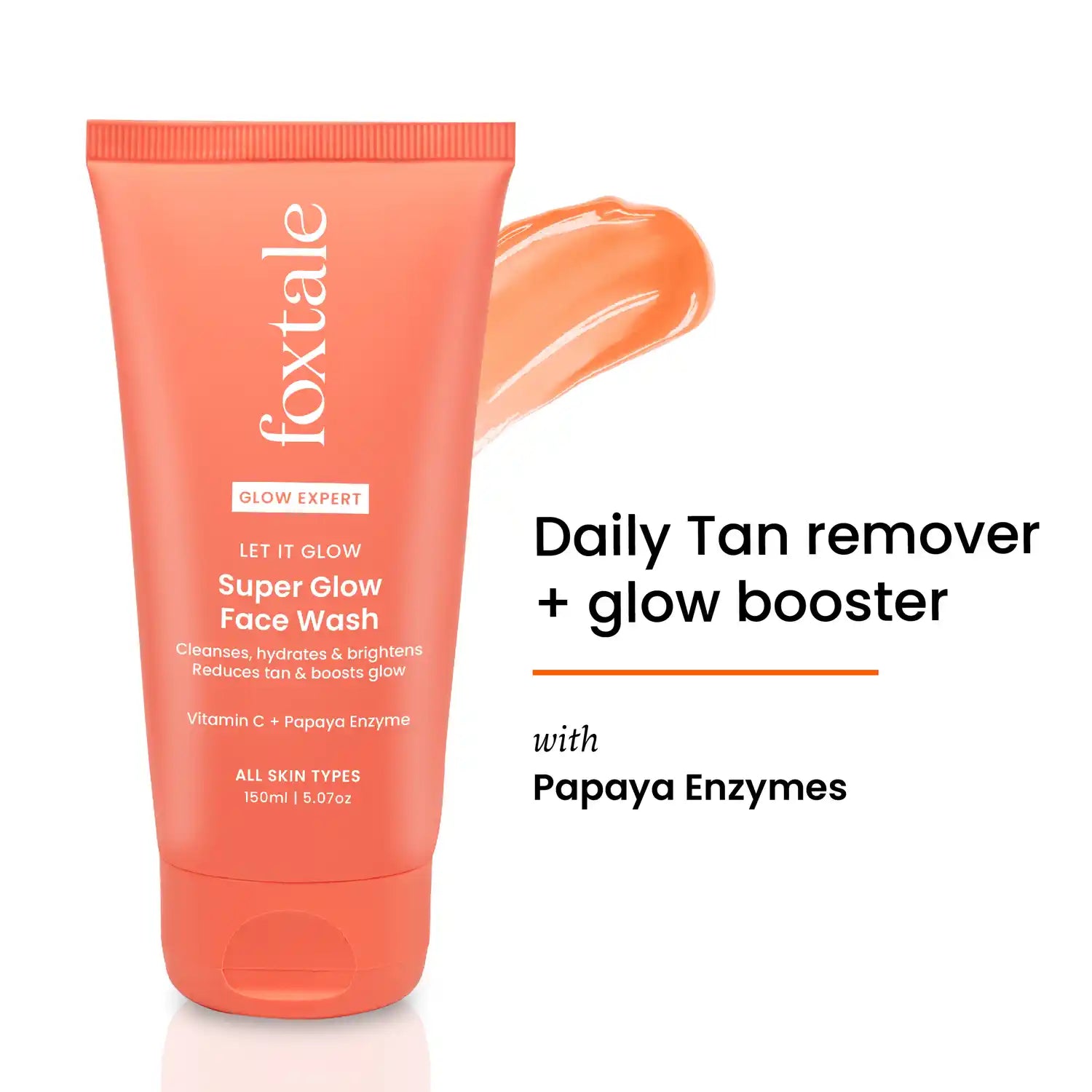 Foxtale Super Glow Face Wash, reduces tan, Boosts Glow - 150 ml