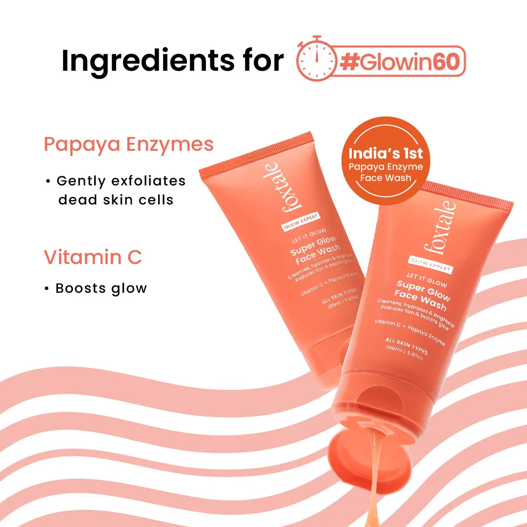 Foxtale Super Glow Face Wash, reduces tan, Boosts Glow - 150 ml