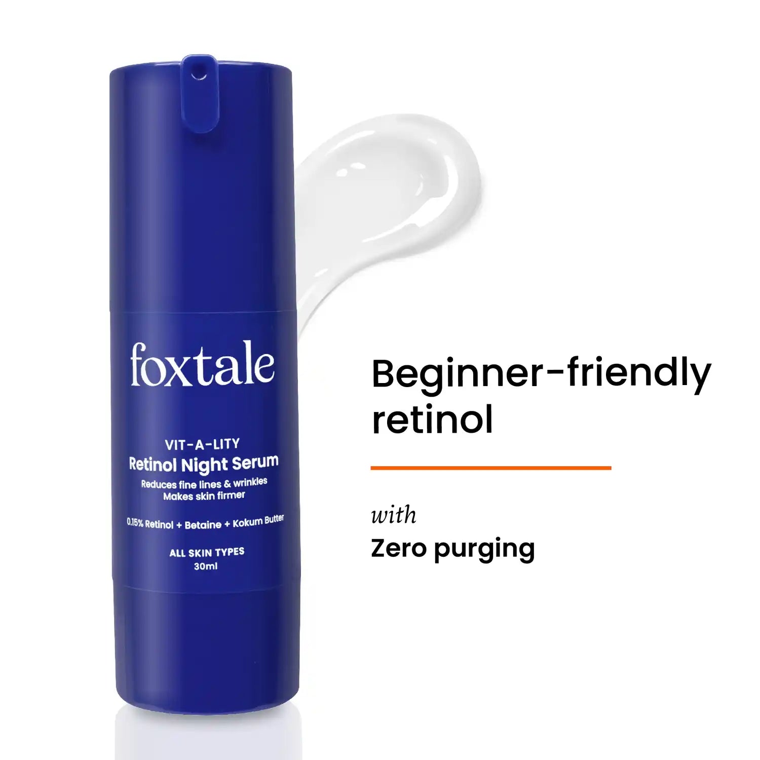 Foxtale Vit-A-Lity 0.15% Encapsulated Retinol Night Serum For Fighting The Signs Of Ageing - 30 ml